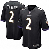 Nike Men & Women & Youth Ravens #2 Taylor Black Team Color Game Jersey,baseball caps,new era cap wholesale,wholesale hats